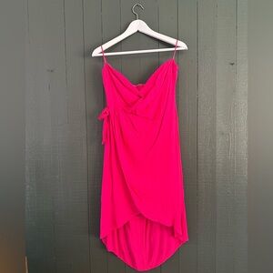 ASTR the Label Strapless High-Low Hot Pink Dress